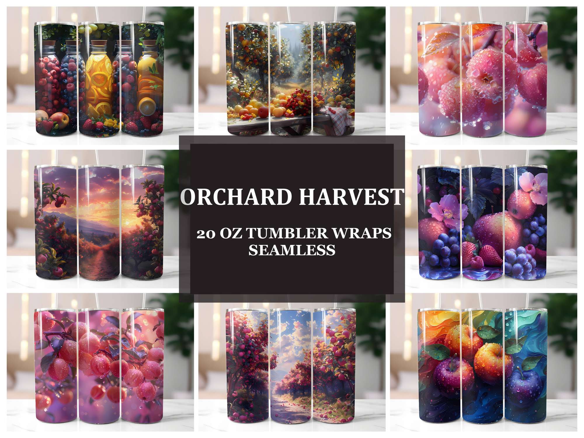 Orchard Harvest 2 Tumbler Wrap - CraftNest - Digital Crafting and Art