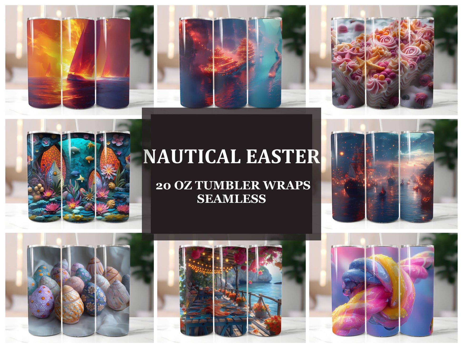 Nautical Easter 4 Tumbler Wrap - CraftNest