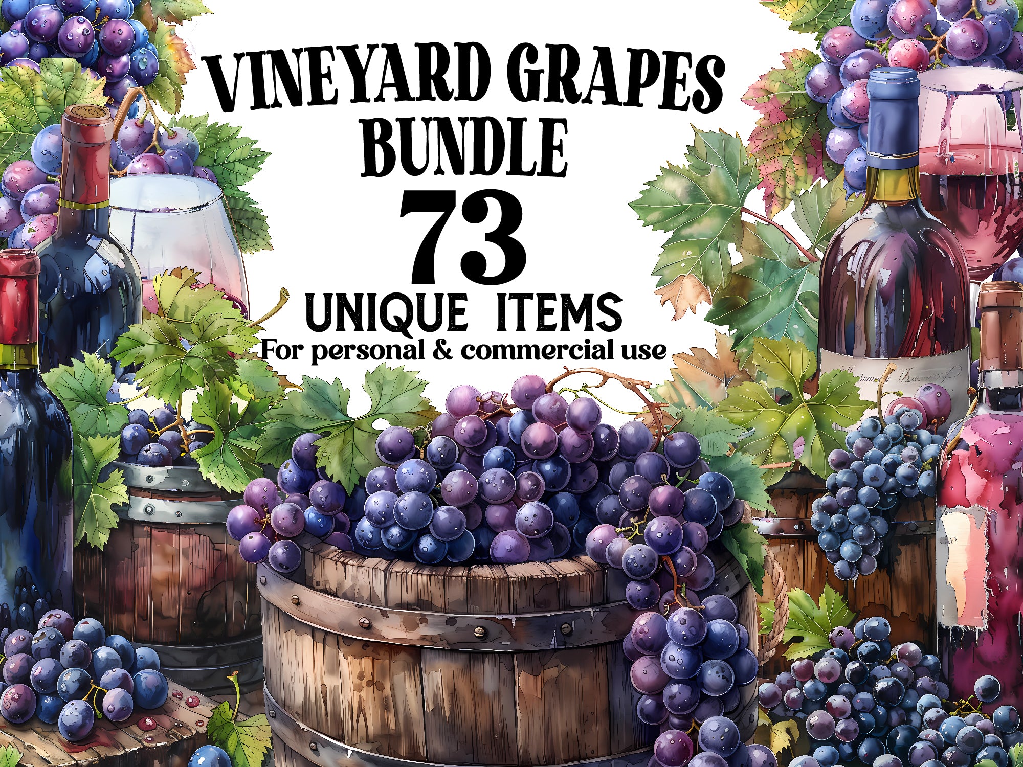 Vineyard Grapes Clipart - CraftNest - Digital Crafting and Art