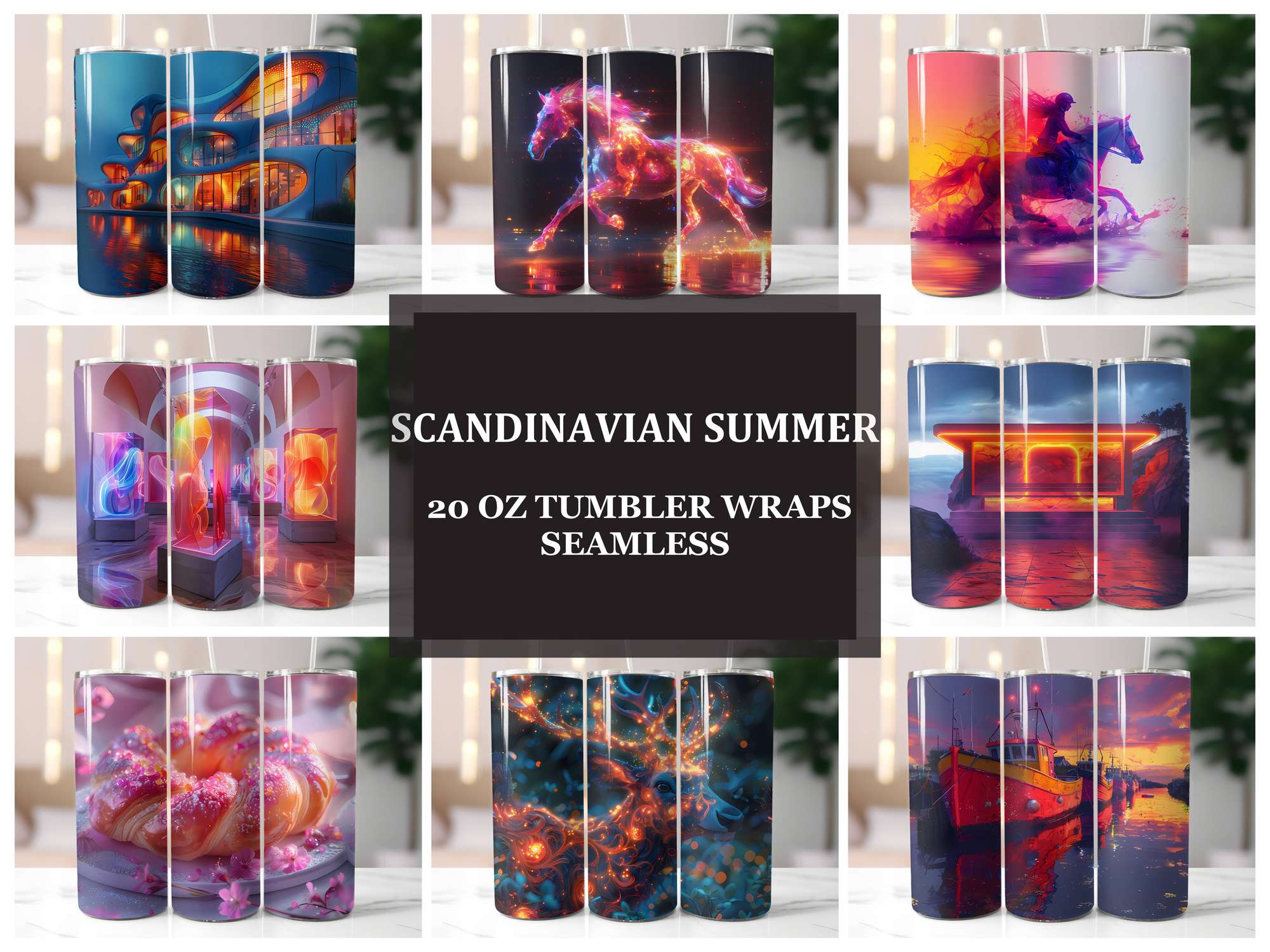 Scandinavian Summer 2 Tumbler Wrap - CraftNest - Digital Crafting and Art