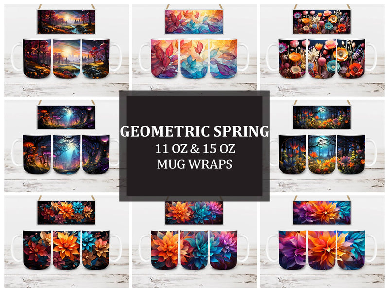 Geometric Spring 5 Mug Wrap - CraftNest