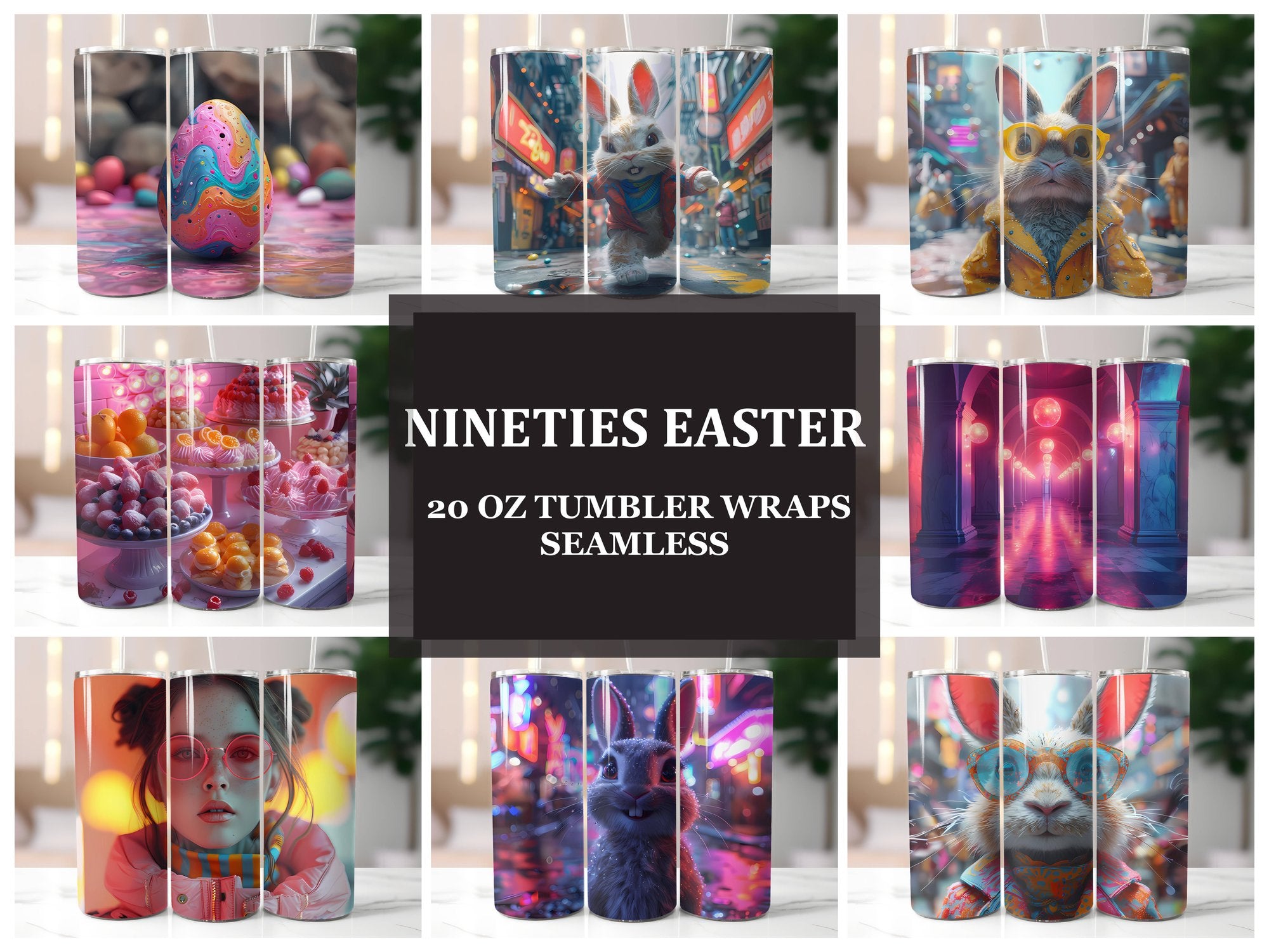 Nineties Easter 2 Tumbler Wrap - CraftNest