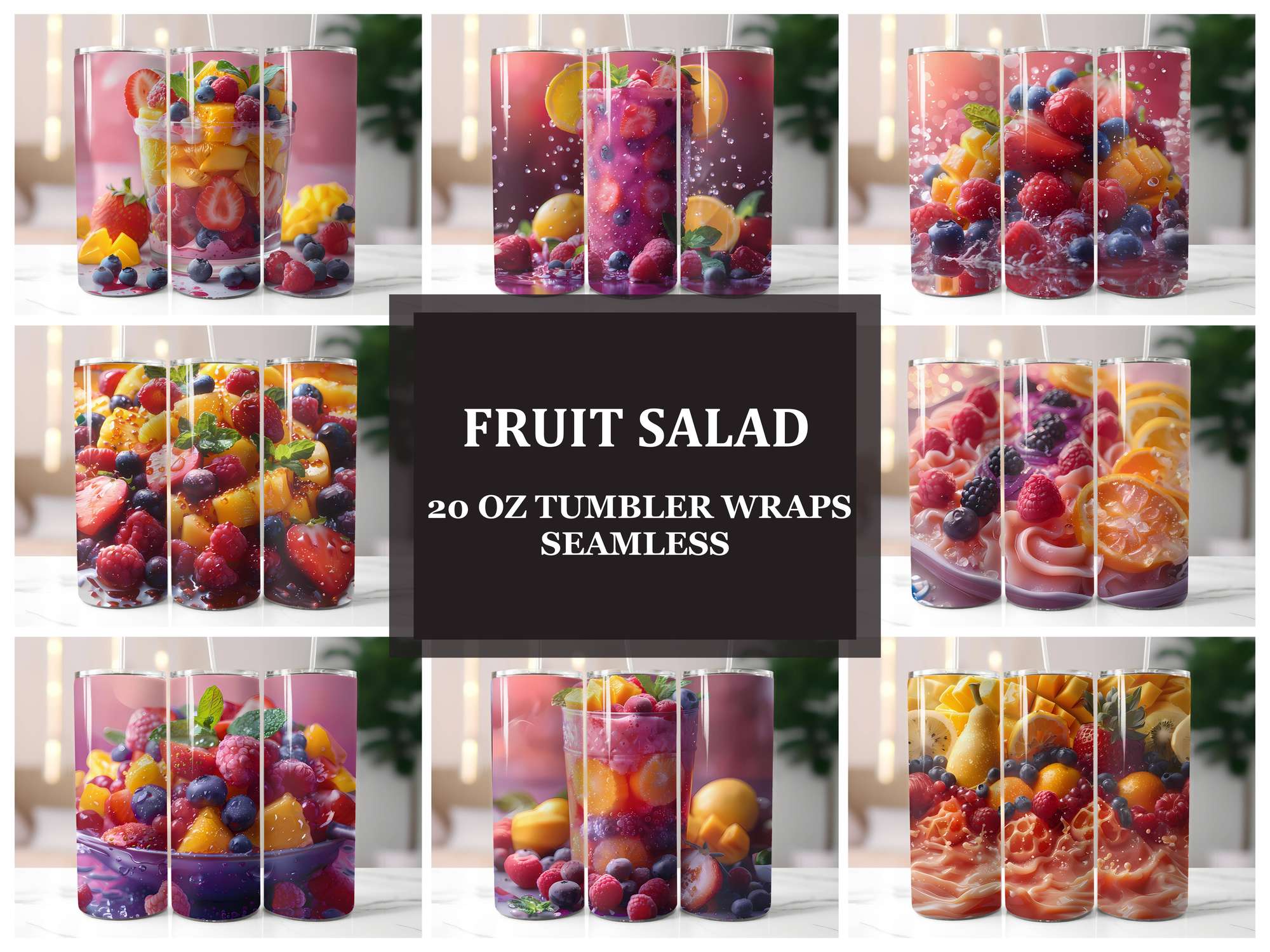 Fruit Salad 2 Tumbler Wrap - CraftNest - Digital Crafting and Art