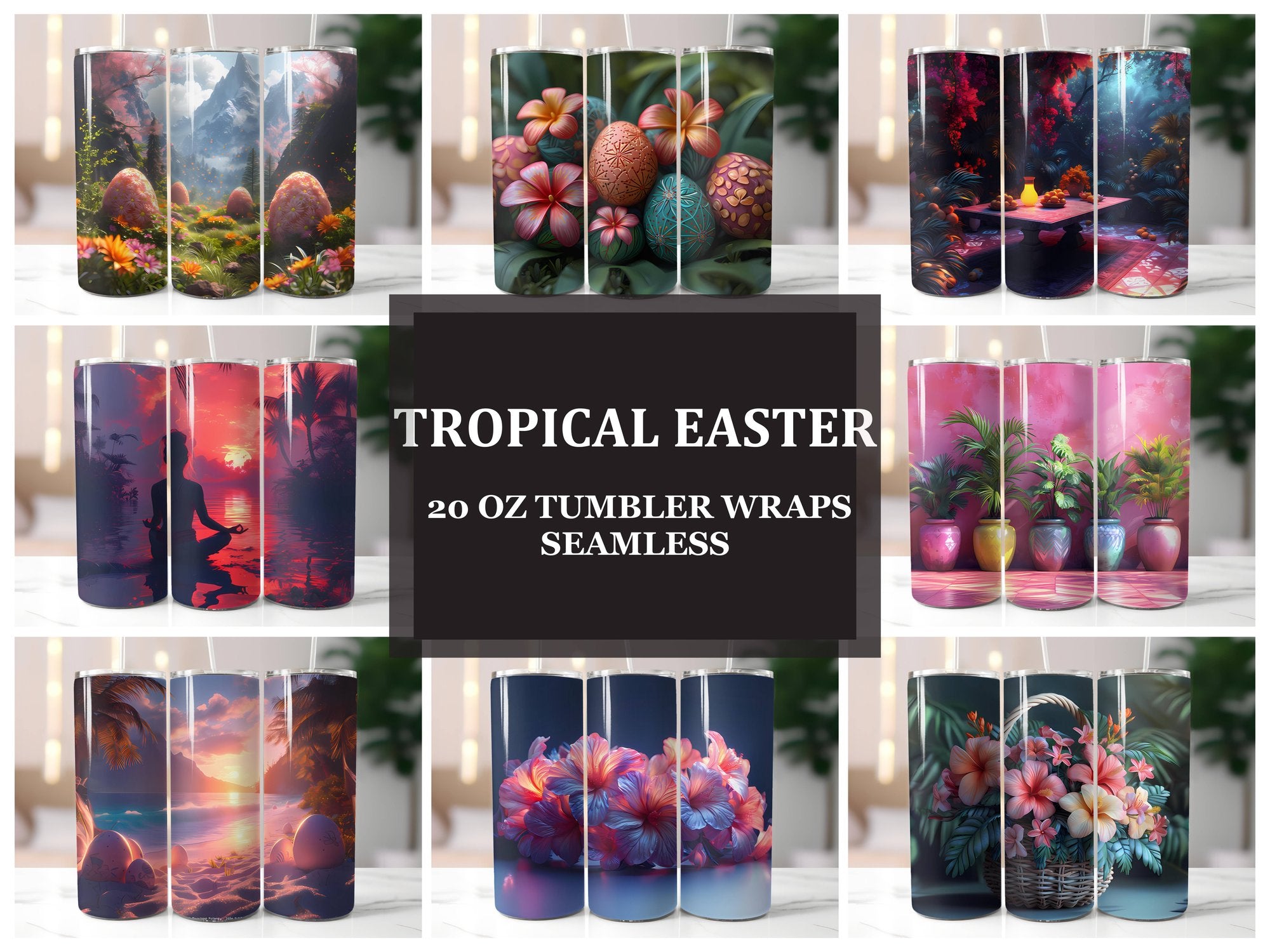 Tropical Easter 4 Tumbler Wrap - CraftNest