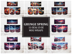 Grunge Spring 5 Mug Wrap - CraftNest