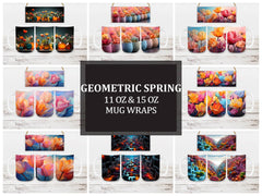 Geometric Spring 3 Mug Wrap - CraftNest