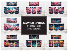 Kawaii Spring 4 Mug Wrap - CraftNest