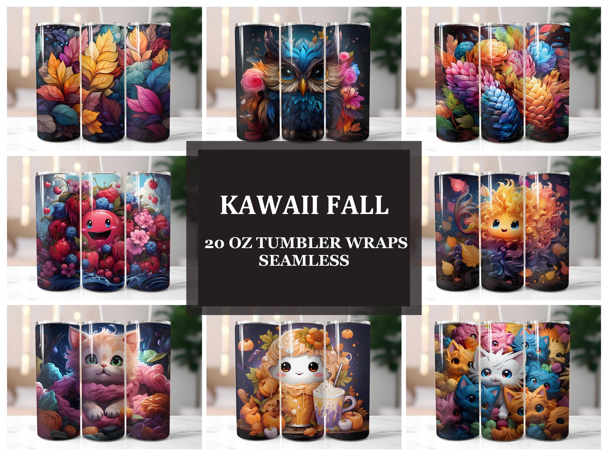 Kawaii Fall 1 Tumbler Wrap - CraftNest