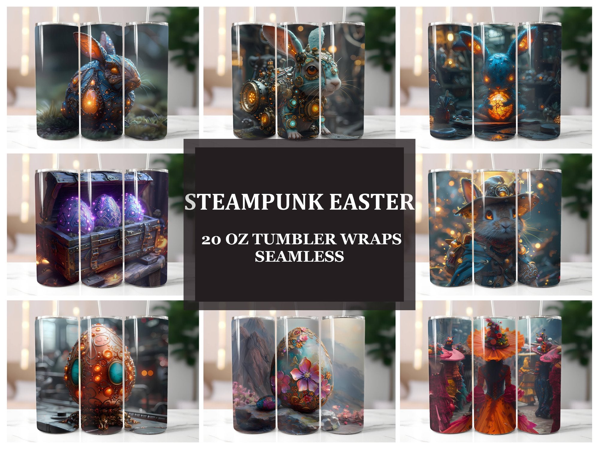 Steampunk Easter 1 Tumbler Wrap - CraftNest