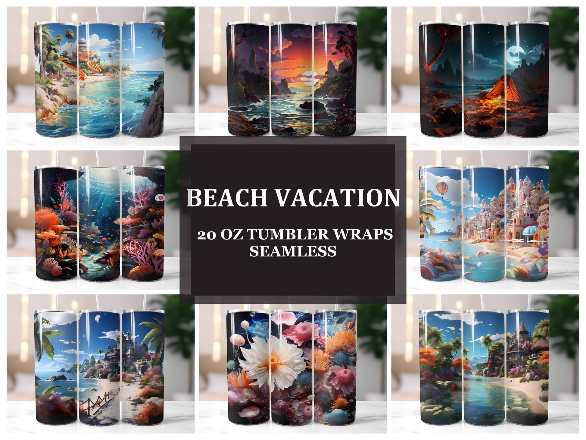 Beach Vacation 1 Tumbler Wrap - CraftNest