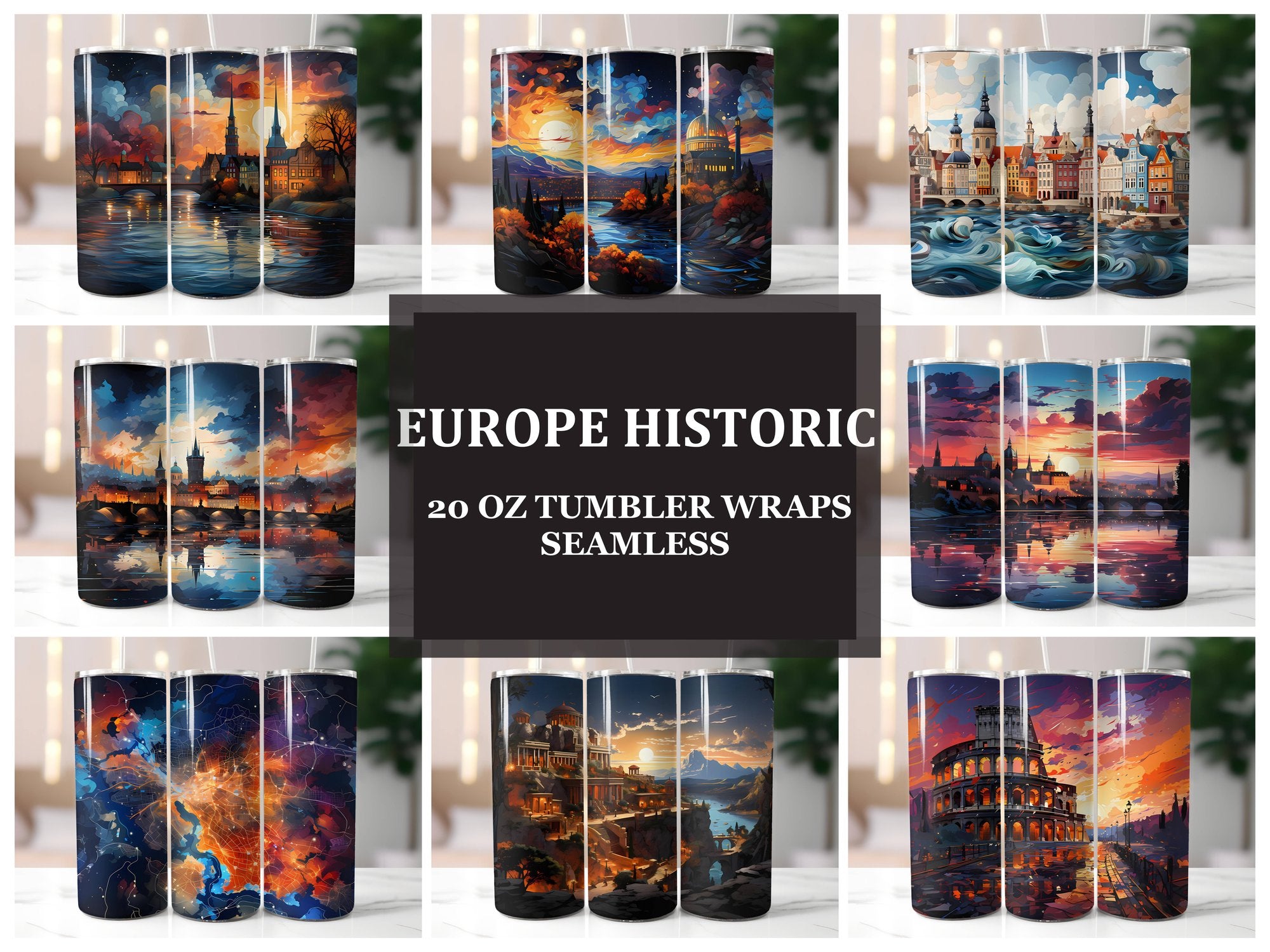 Europe Historic 1 Tumbler Wrap - CraftNest