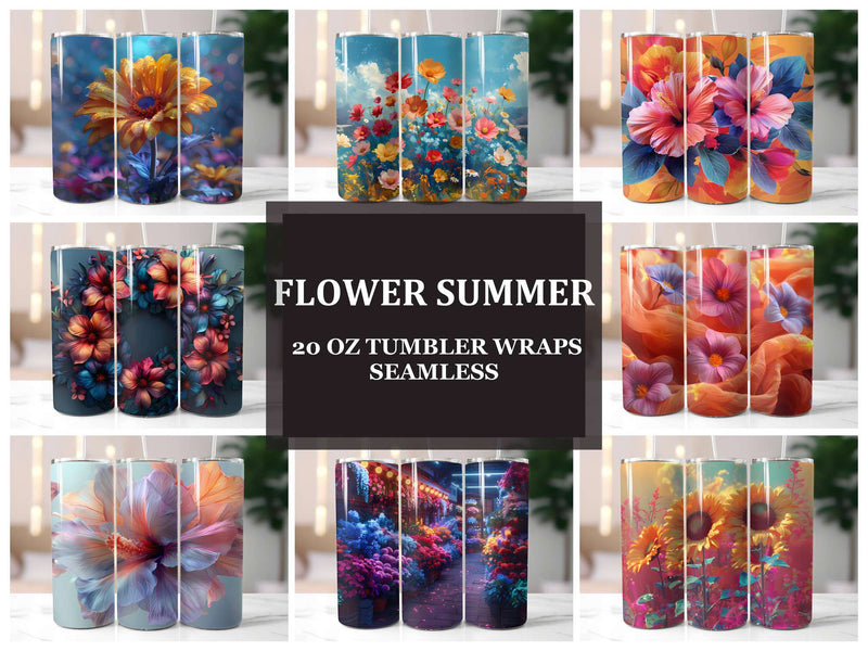 Flower Summer 1 Tumbler Wrap - CraftNest - Digital Crafting and Art