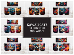 Kawaii Cats 4 Mug Wrap - CraftNest