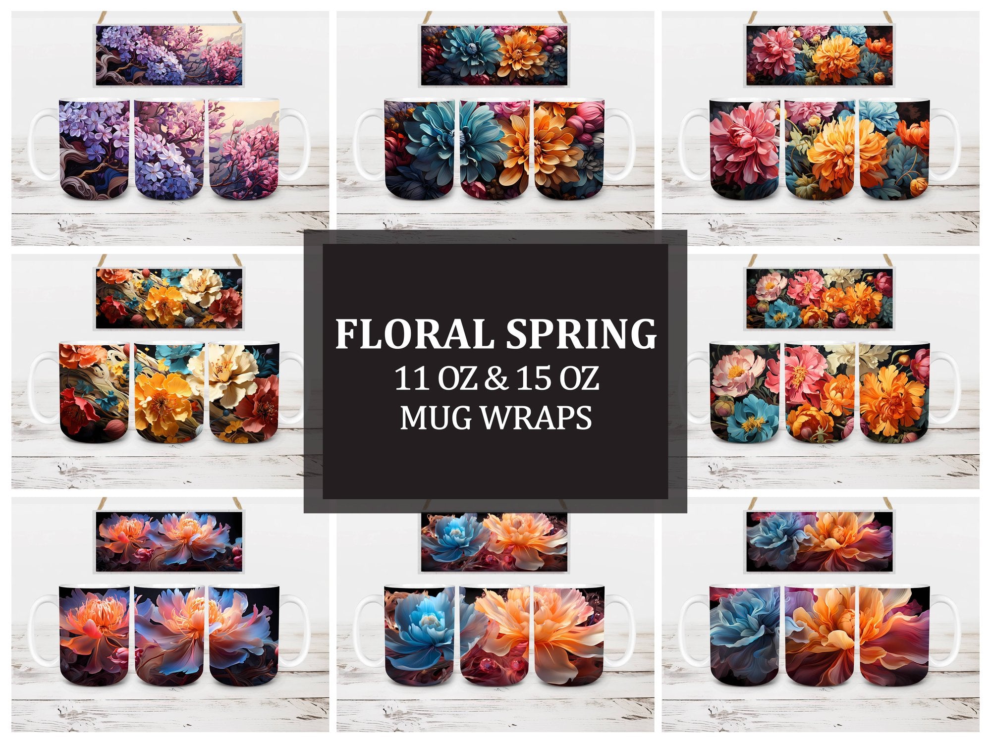 Floral Spring 6 Mug Wrap - CraftNest