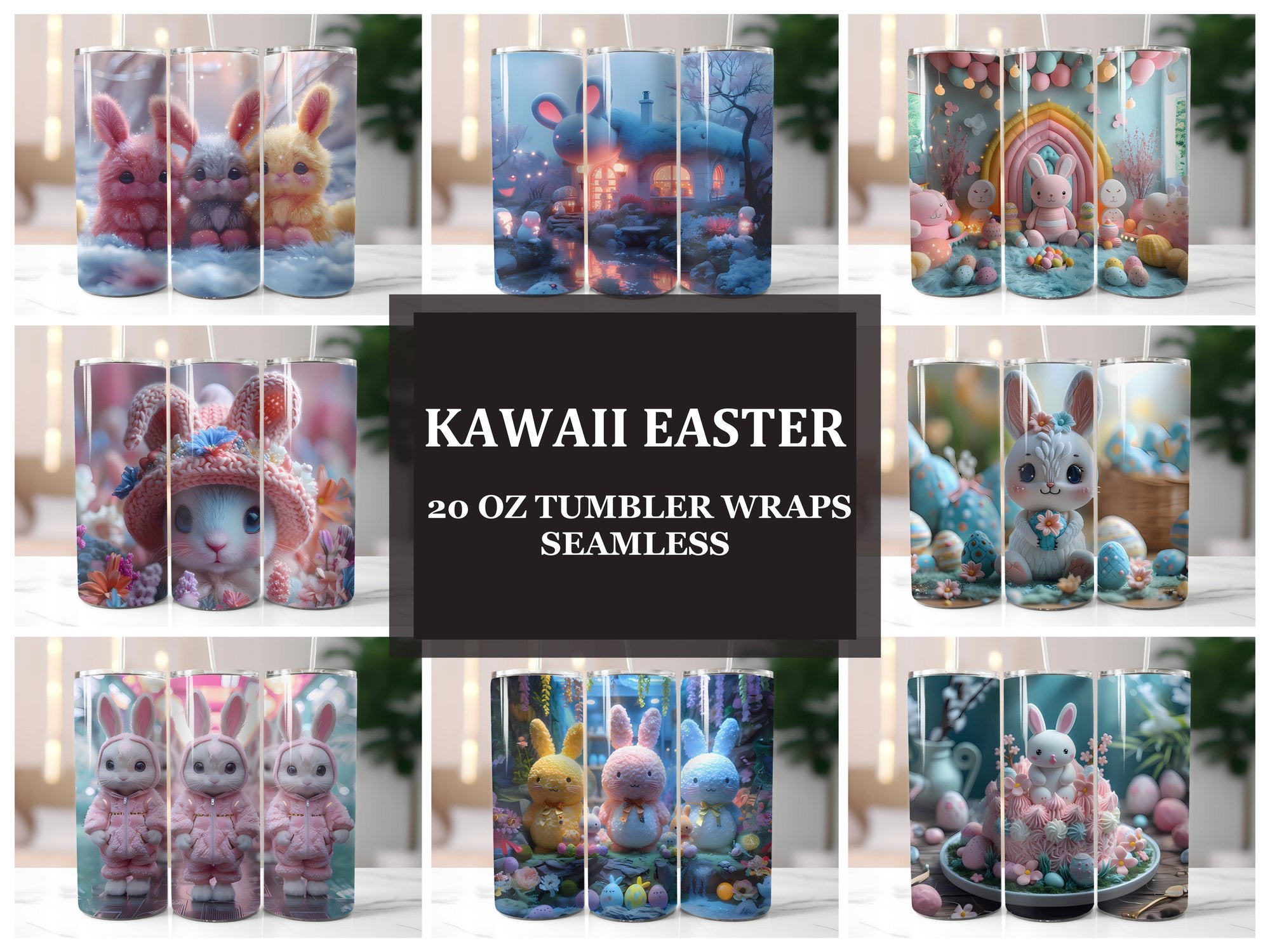 Kawaii Easter 2 Tumbler Wrap - CraftNest