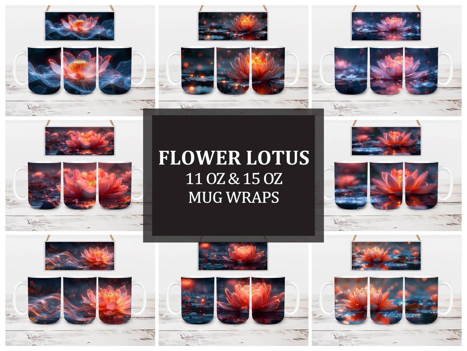 Flower Lotus 2 Mug Wrap - CraftNest