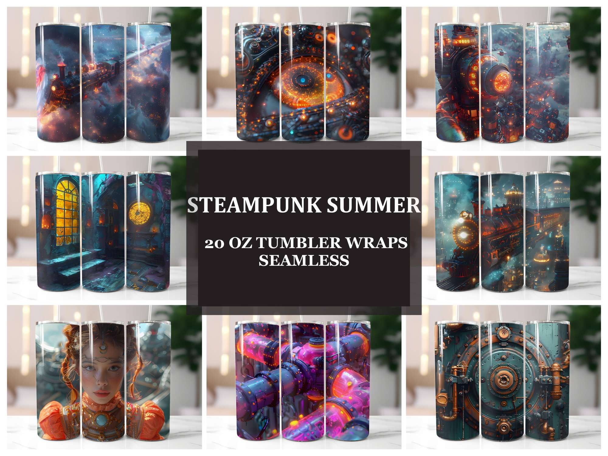 Steampunk Summer 2 Tumbler Wrap - CraftNest - Digital Crafting and Art