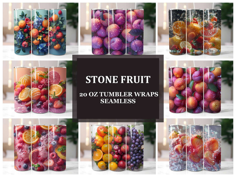 Stone Fruit 6 Tumbler Wrap - CraftNest - Digital Crafting and Art