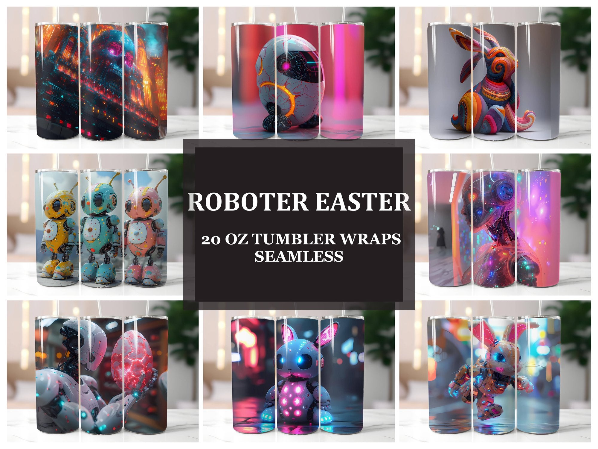 Roboter Easter 4 Tumbler Wrap - CraftNest