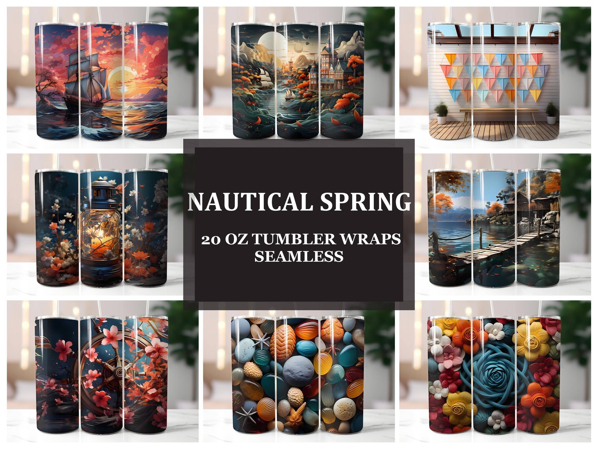 Nautical Spring 3 Tumbler Wrap - CraftNest