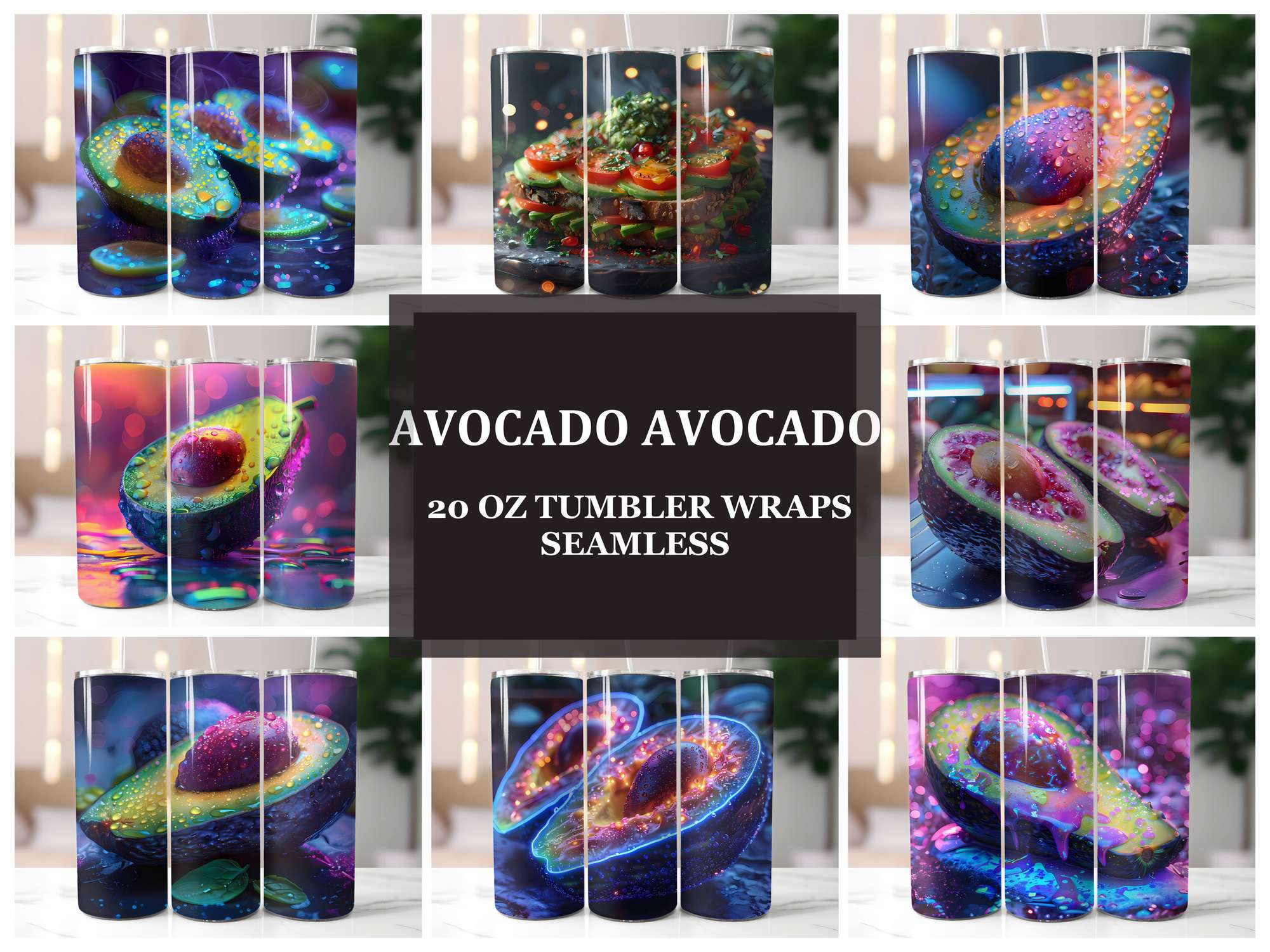 Avocado 4 Tumbler Wrap - CraftNest - Digital Crafting and Art