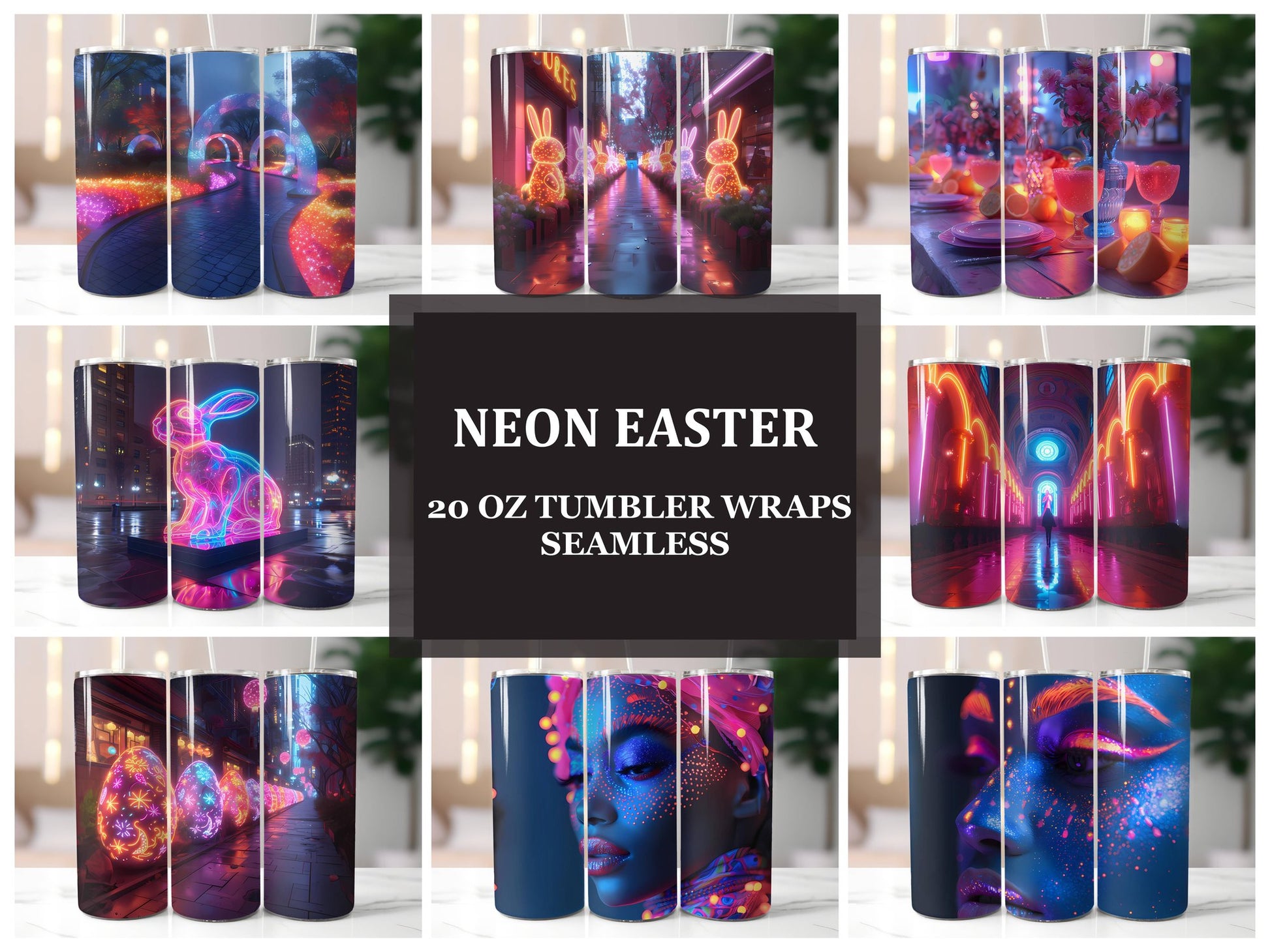 Neon Easter 1 Tumbler Wrap - CraftNest