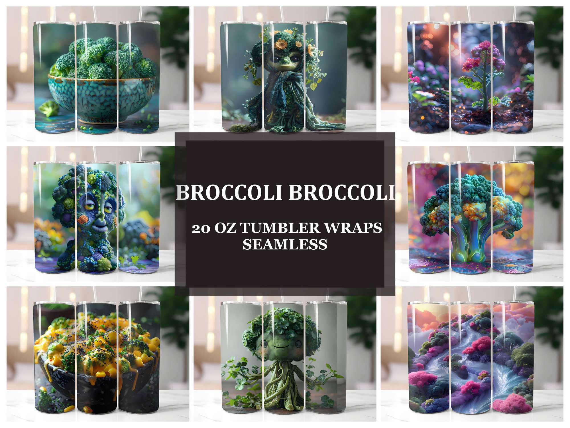 Broccoli 3 Tumbler Wrap - CraftNest - Digital Crafting and Art