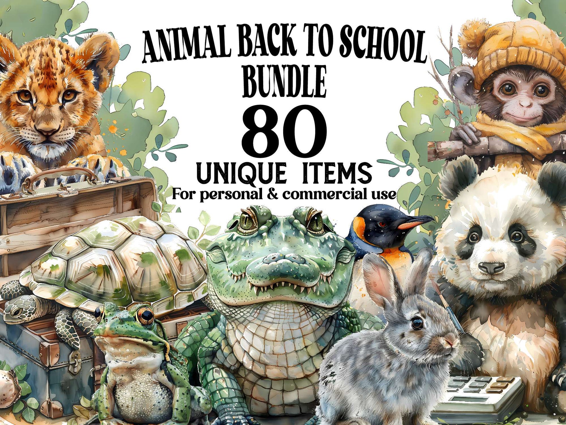 Animal Back To School Clipart - CraftNest - Digital Crafting and Art