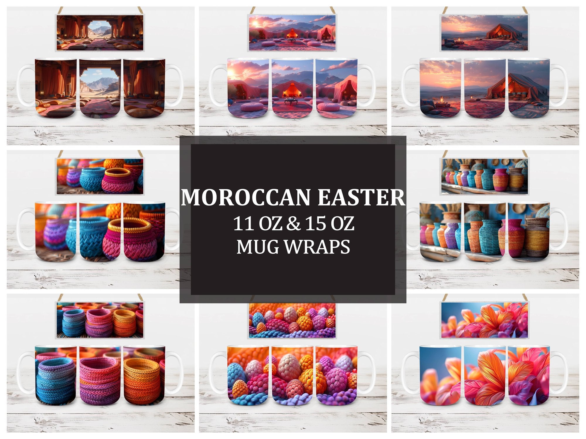 Moroccan Easter 6 Mug Wrap - CraftNest