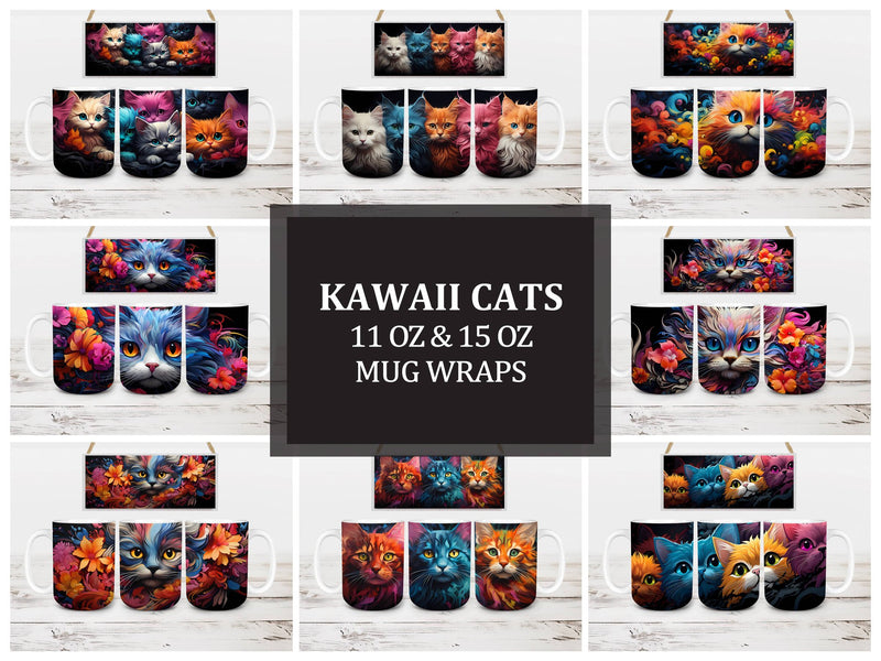 Kawaii Cats 2 Mug Wrap - CraftNest