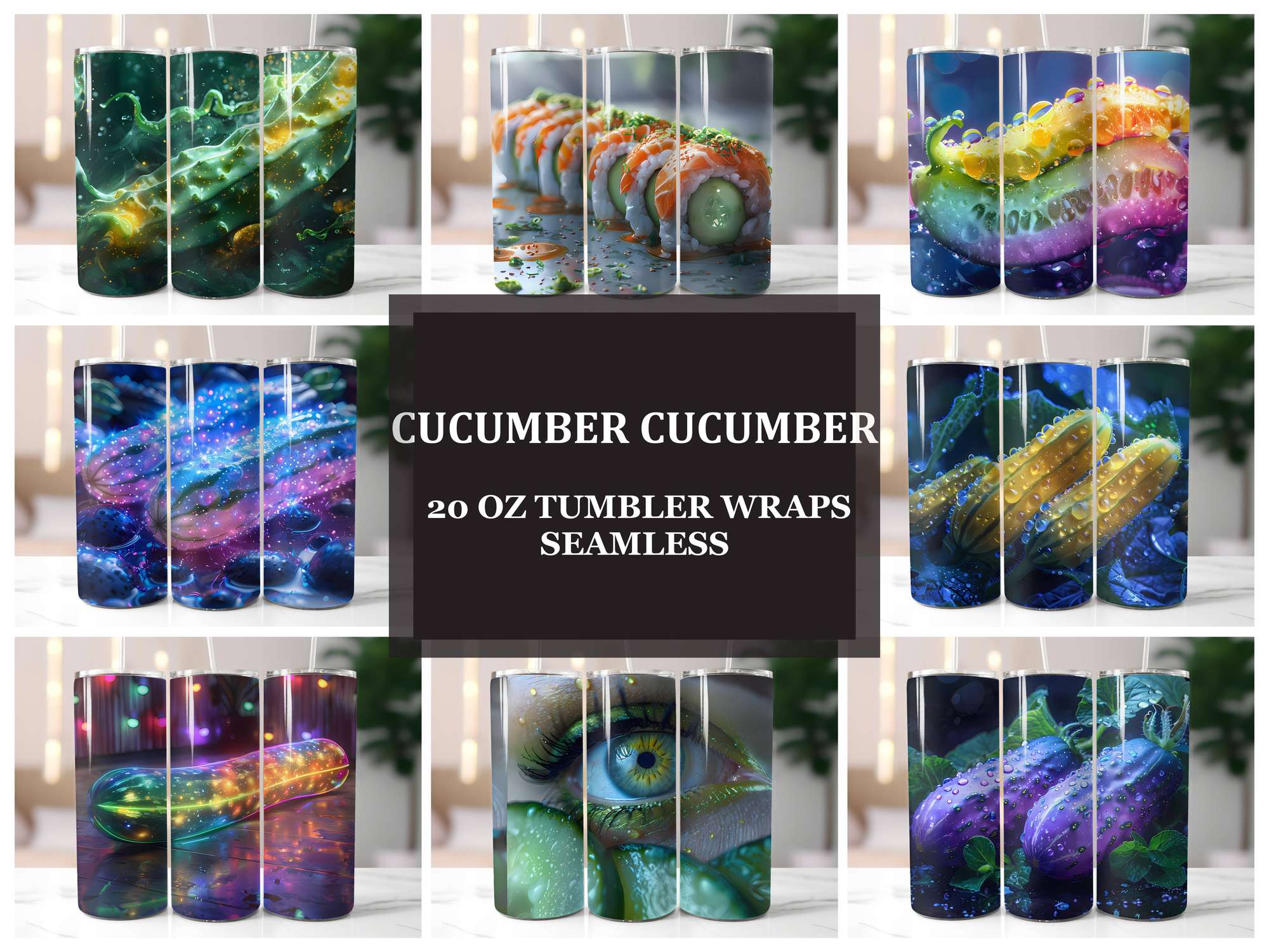 Cucumber 4 Tumbler Wrap - CraftNest - Digital Crafting and Art