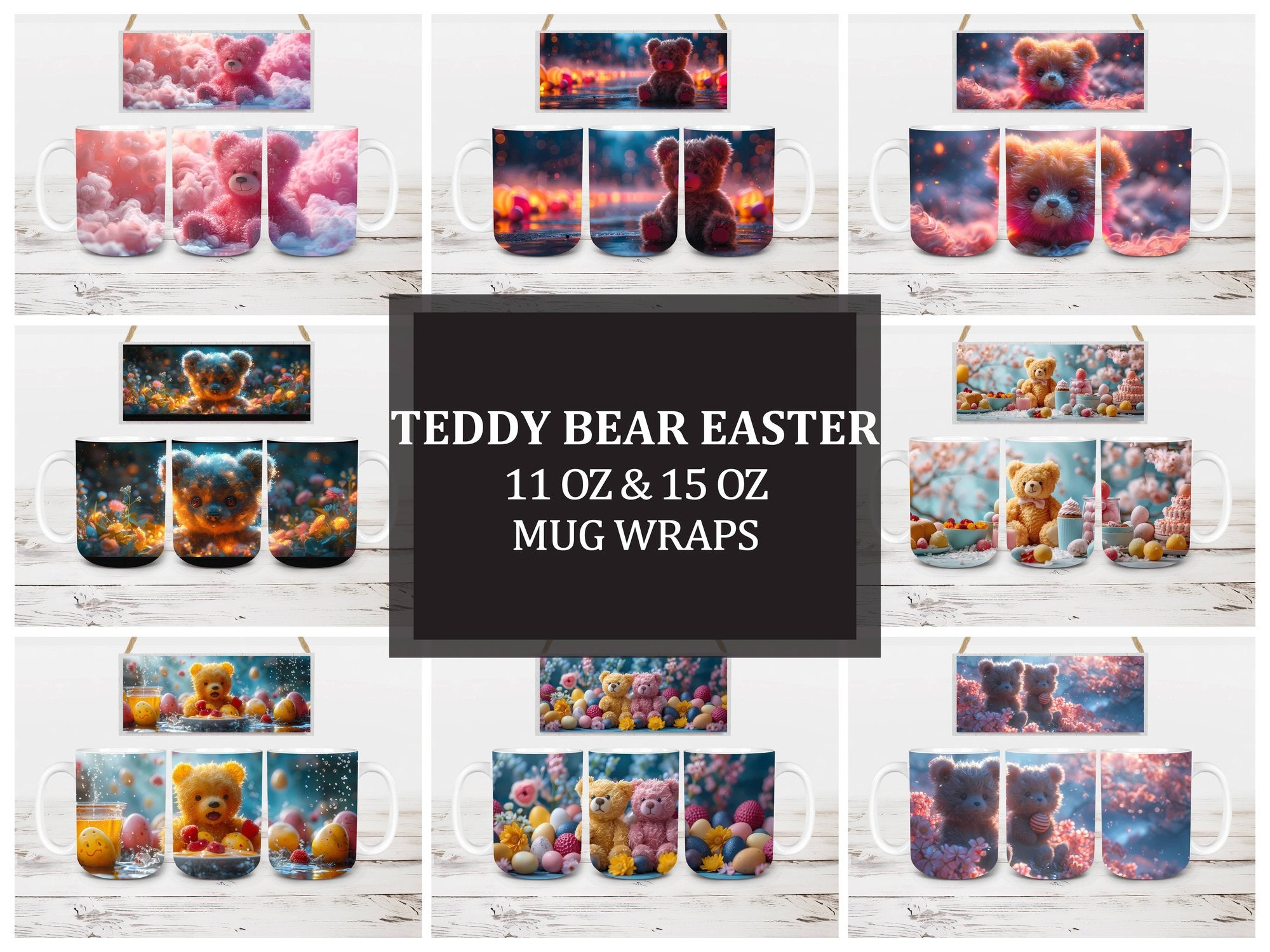 Teddy Bear Easter 2 Mug Wrap - CraftNest
