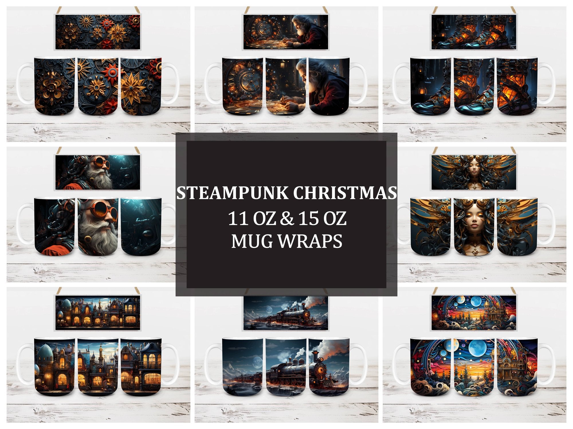 Steampunk Christmas Mug Wrap - CraftNest