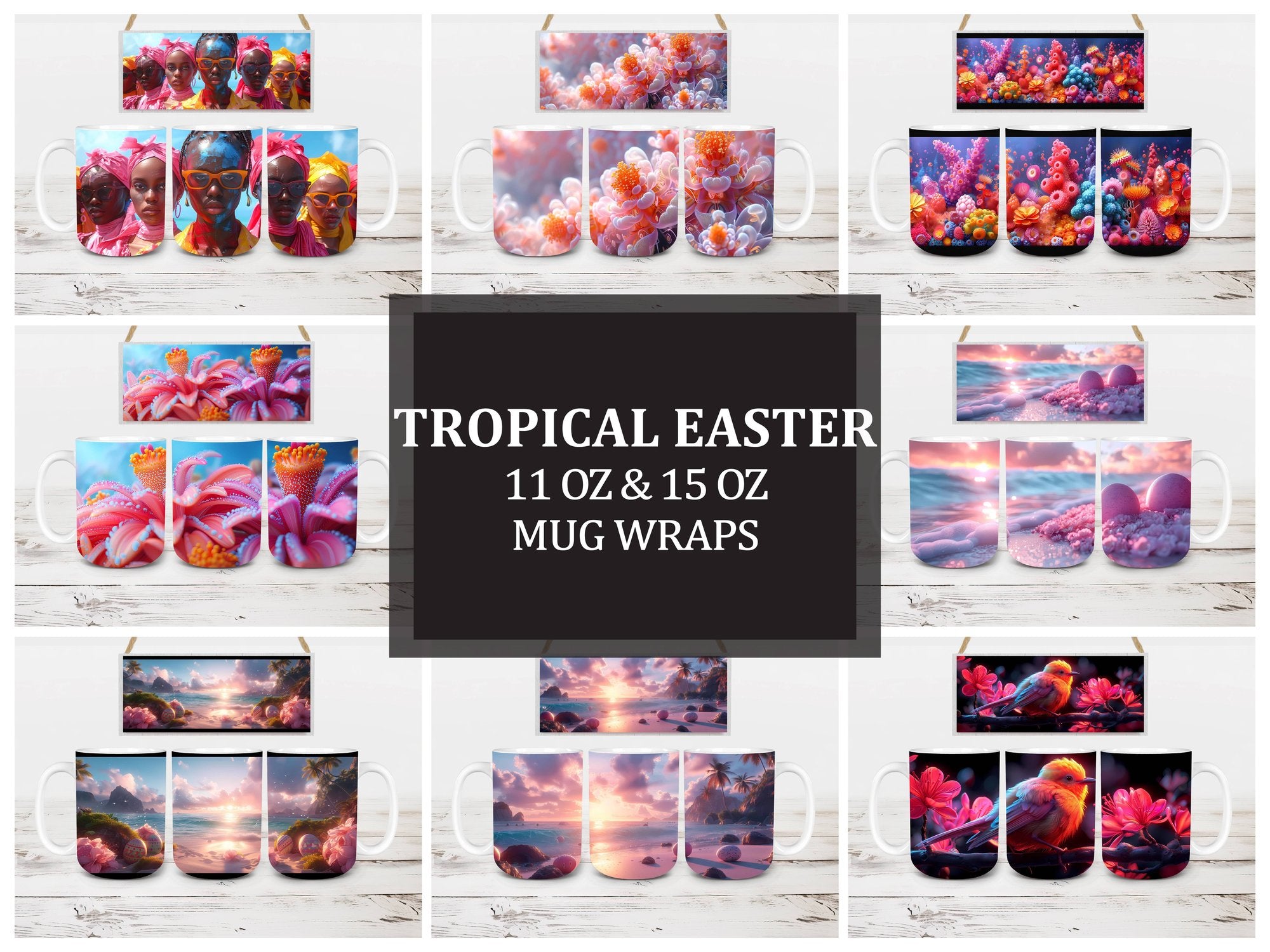 Tropical Easter 5 Mug Wrap - CraftNest
