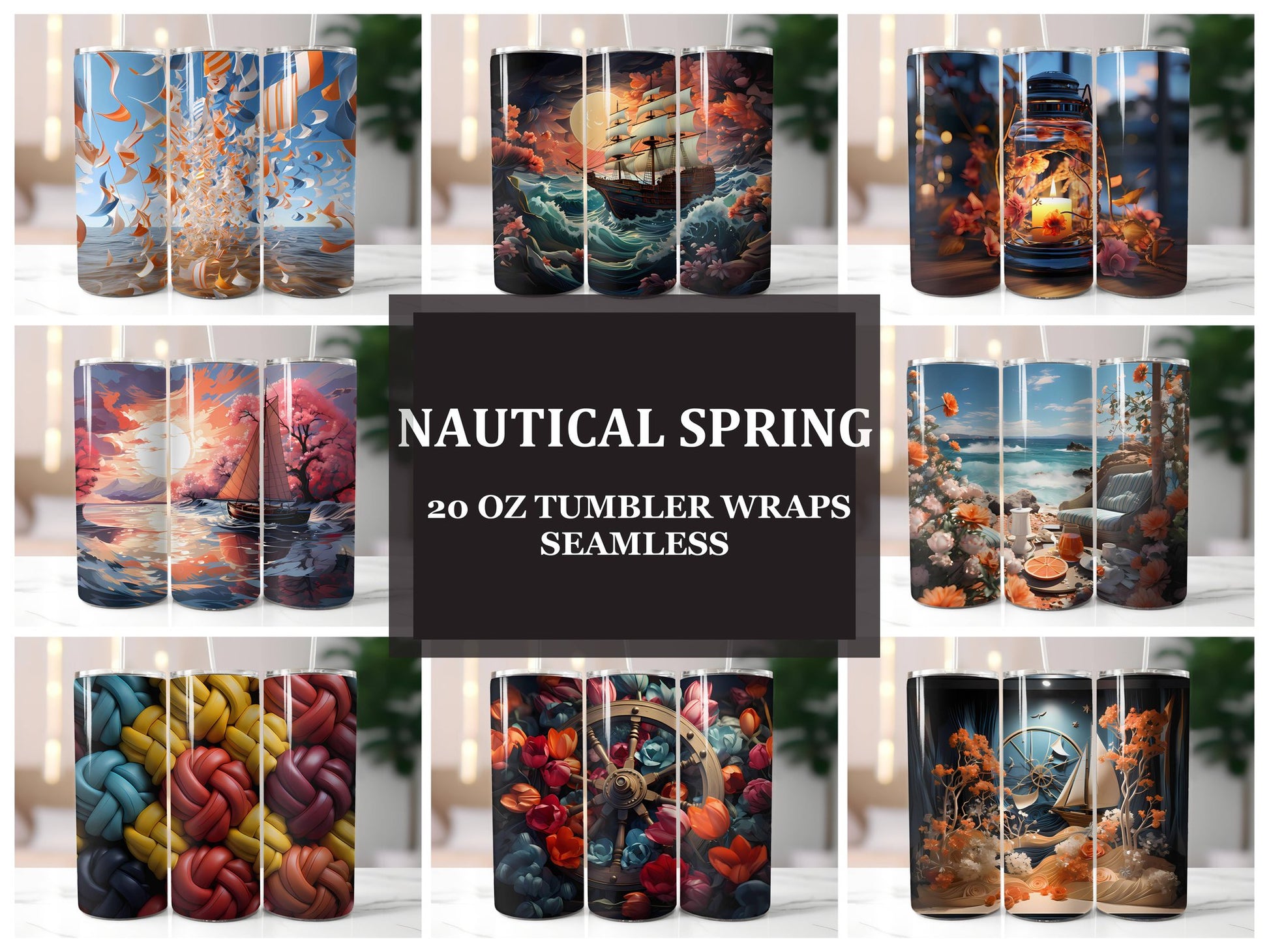 Nautical Spring 4 Tumbler Wrap - CraftNest