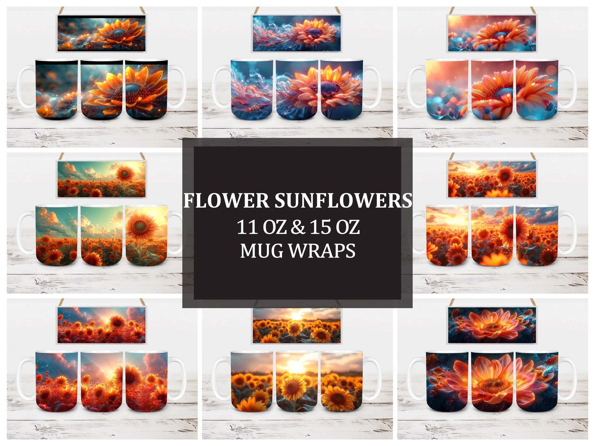 Flower Sunflowers 3 Mug Wrap - CraftNest