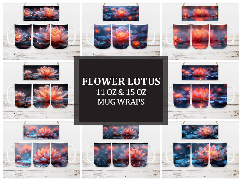 Flower Lotus 3 Mug Wrap - CraftNest