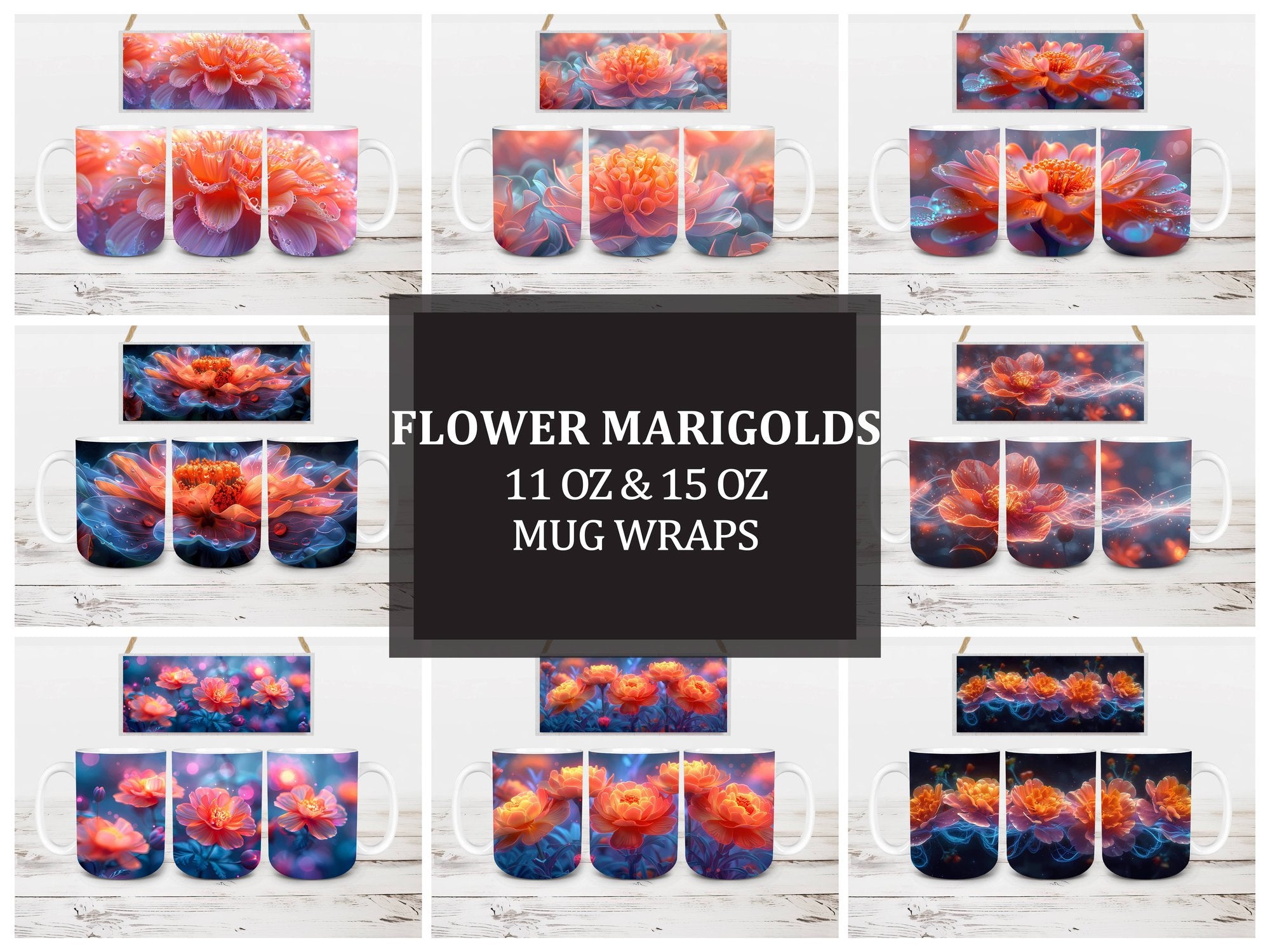 Flower Marigolds 5 Mug Wrap - CraftNest