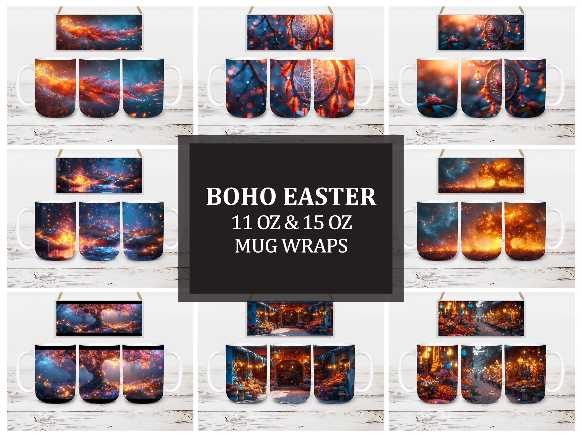 Boho Easter 5 Mug Wrap - CraftNest