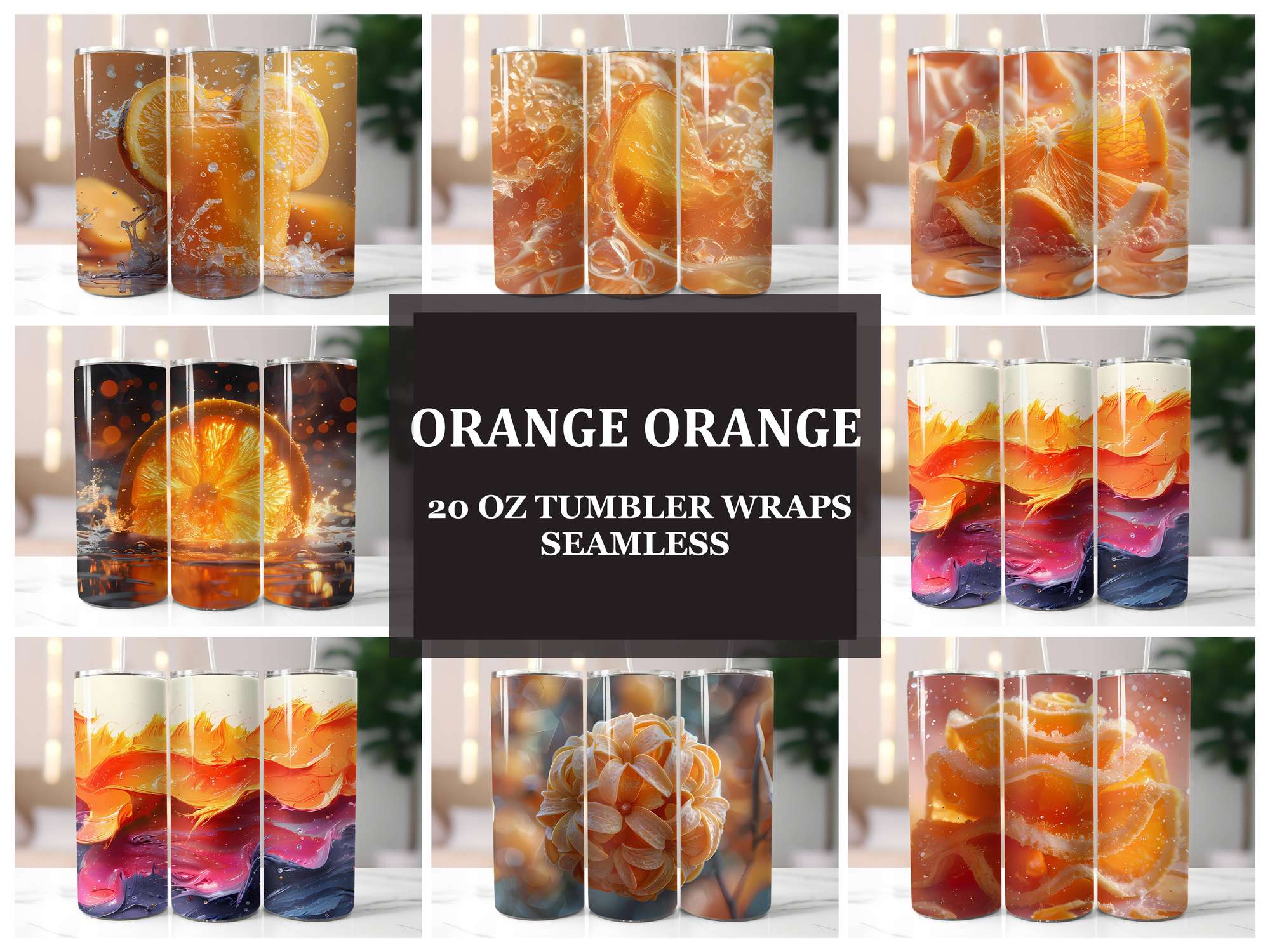 Orange 1 Tumbler Wrap - CraftNest - Digital Crafting and Art