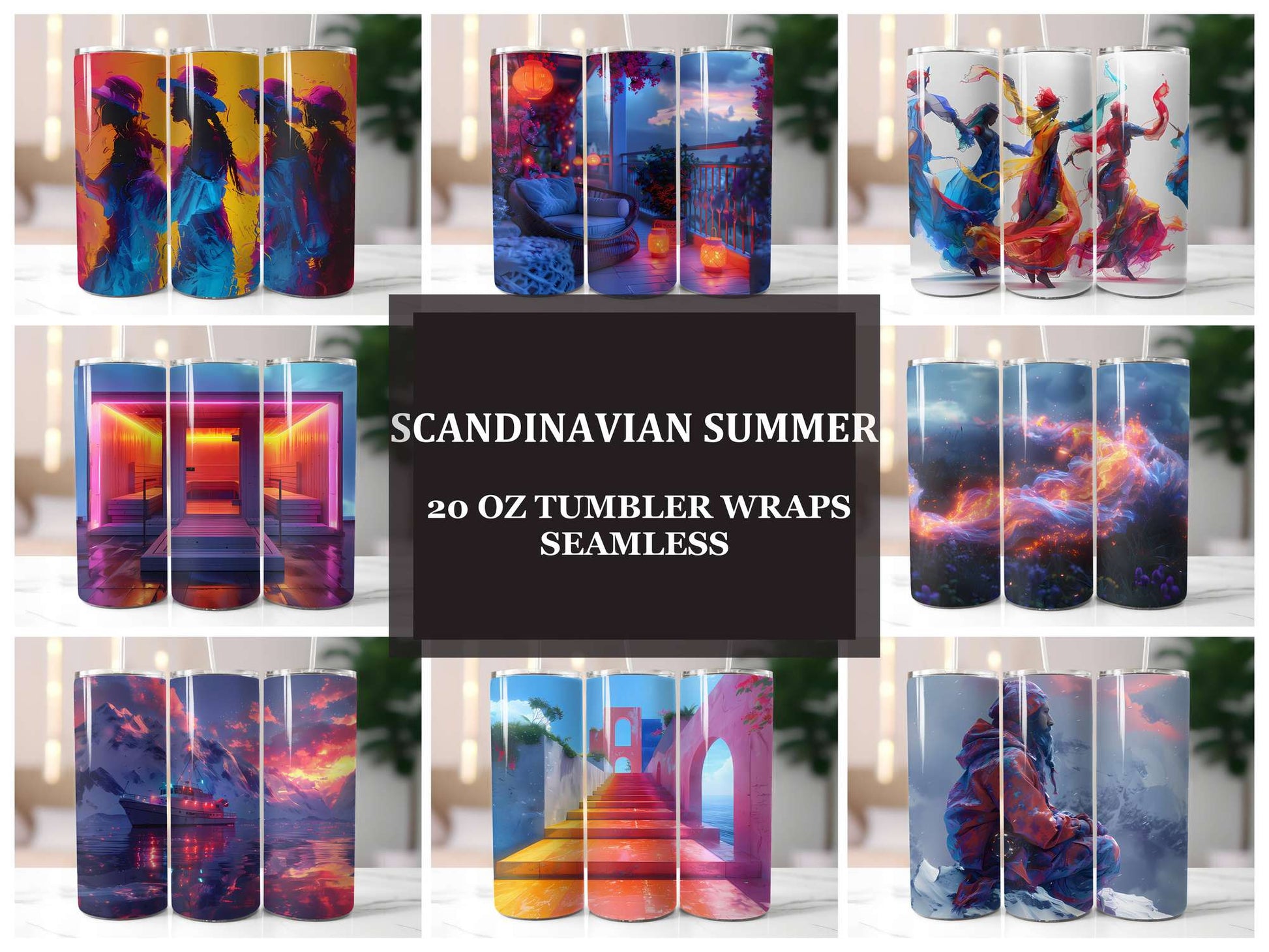 Scandinavian Summer 3 Tumbler Wrap - CraftNest - Digital Crafting and Art