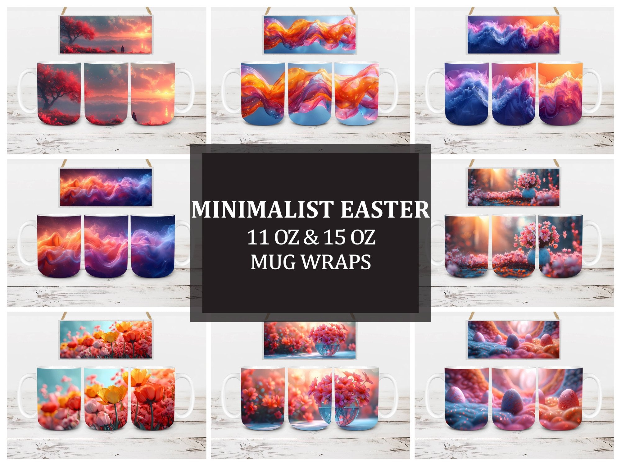 Minimalist Easter 5 Mug Wrap - CraftNest