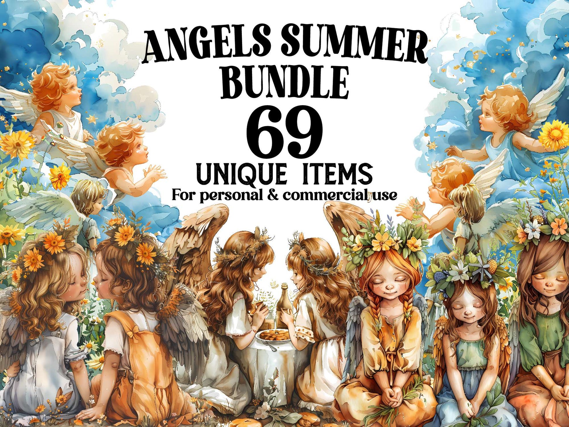 Angels Summer Clipart - CraftNest - Digital Crafting and Art