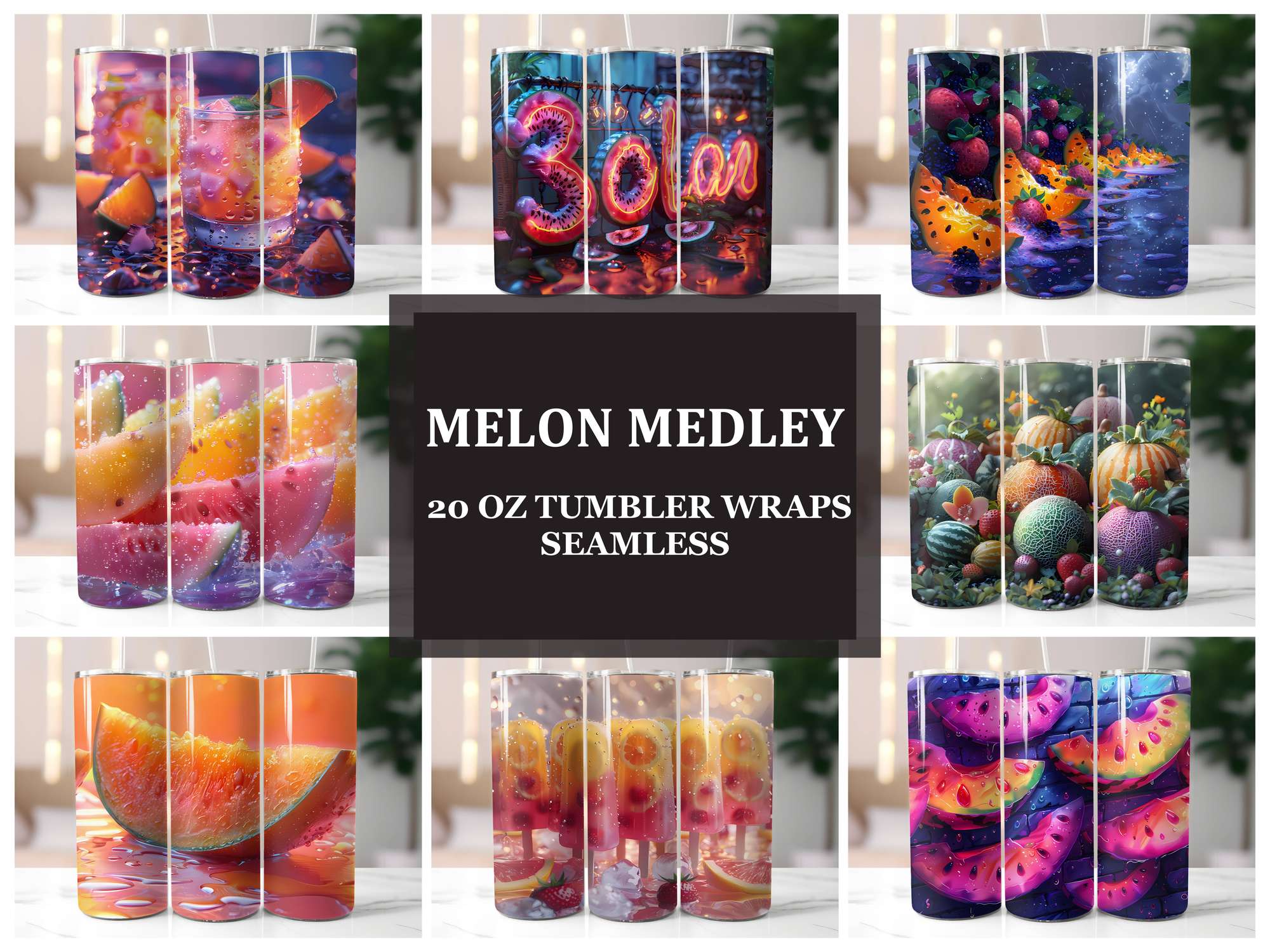 Melon Melody 8 Tumbler Wrap - CraftNest - Digital Crafting and Art