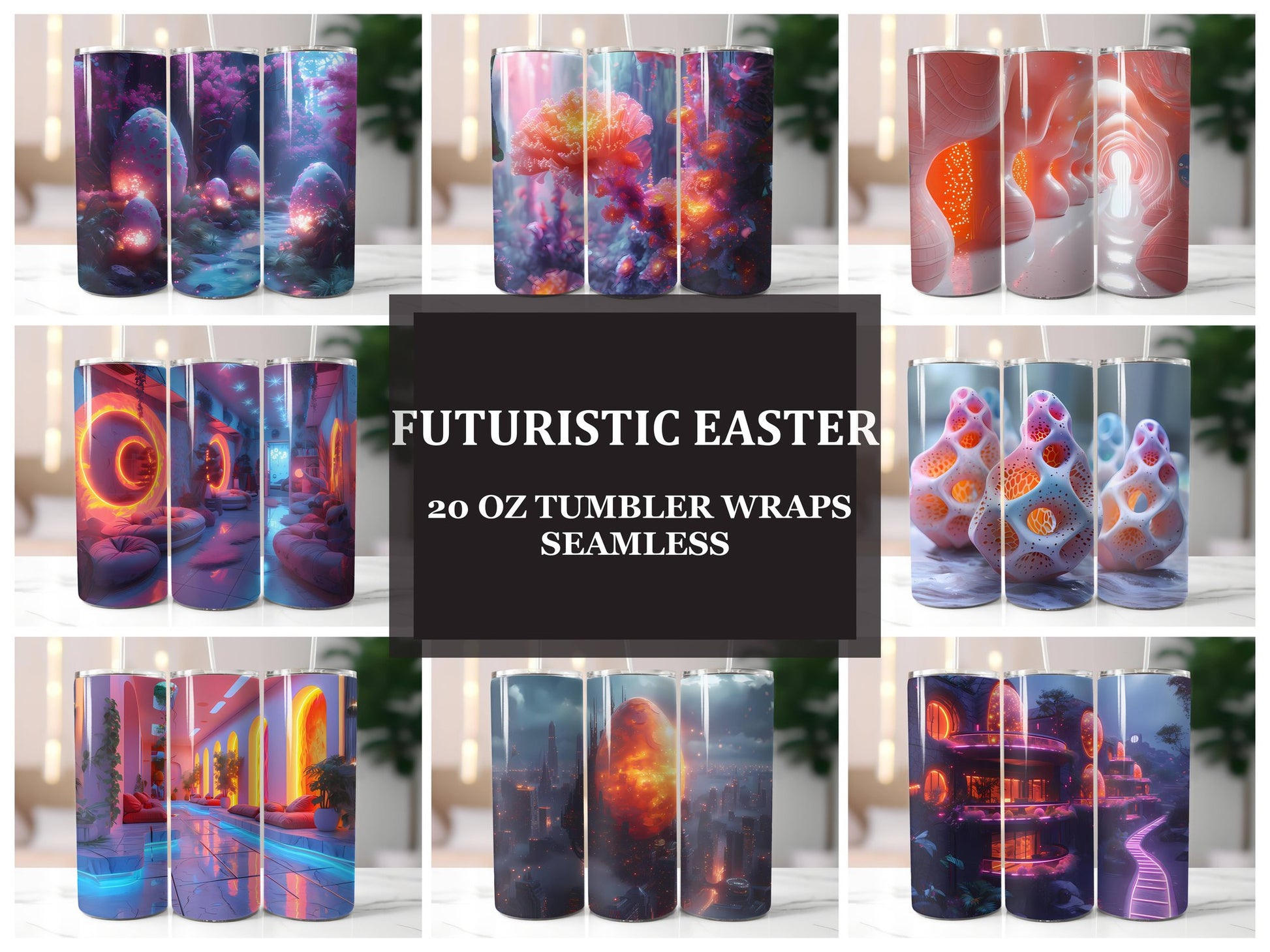 Futuristic Easter 4 Tumbler Wrap - CraftNest