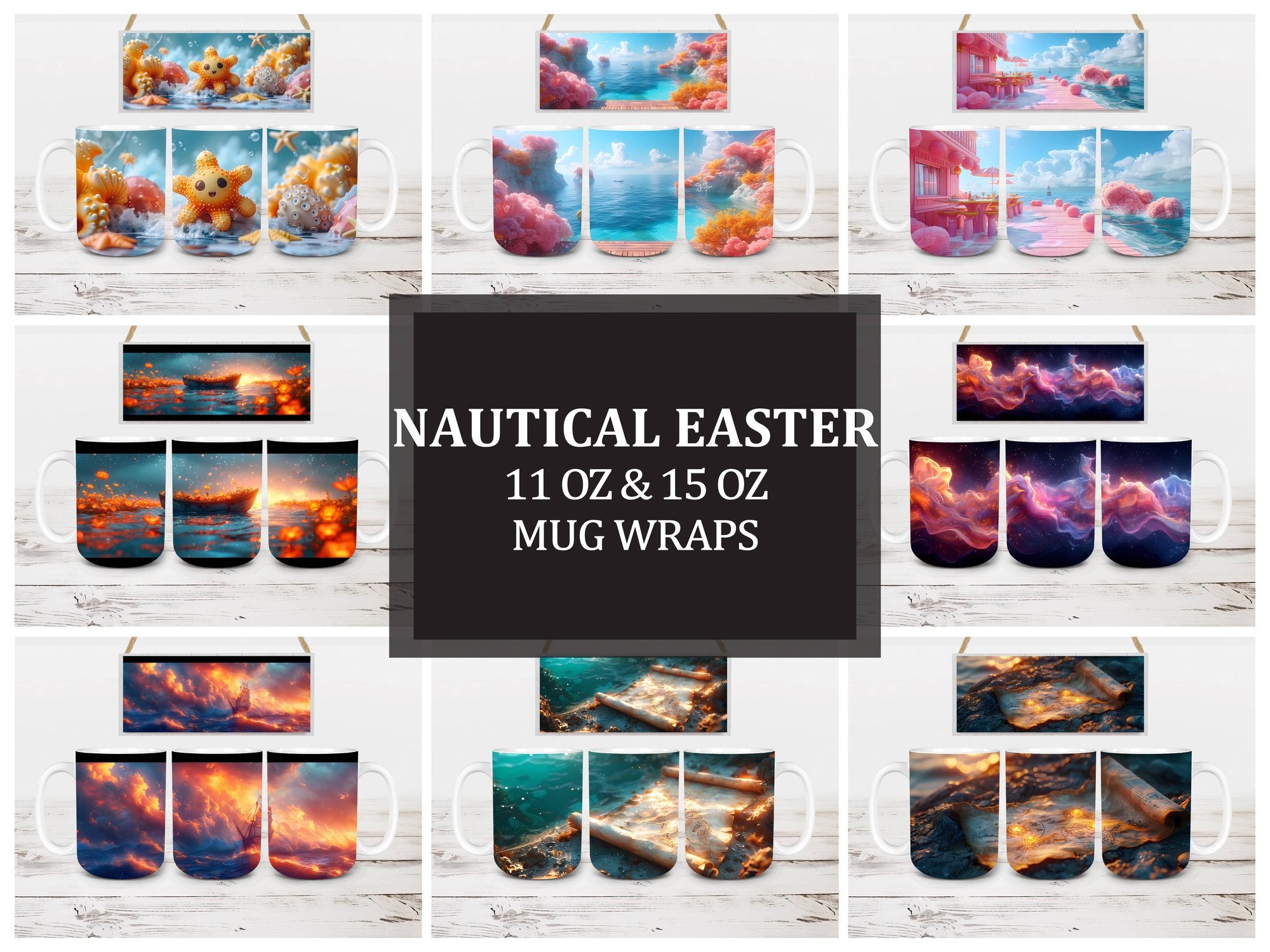 Nautical Easter 3 Mug Wrap - CraftNest