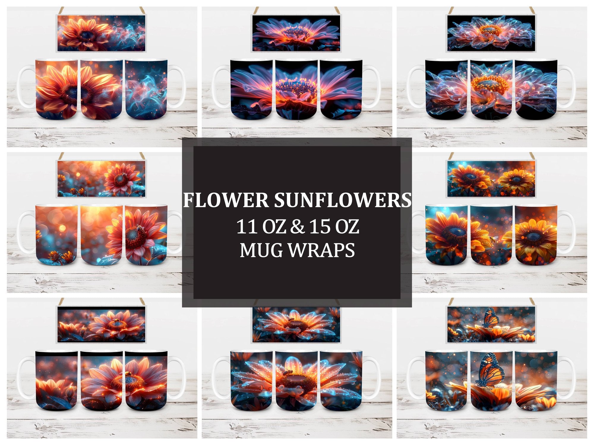 Flower Sunflowers 5 Mug Wrap - CraftNest