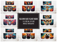 Kawaii Safari 1 Mug Wrap - CraftNest