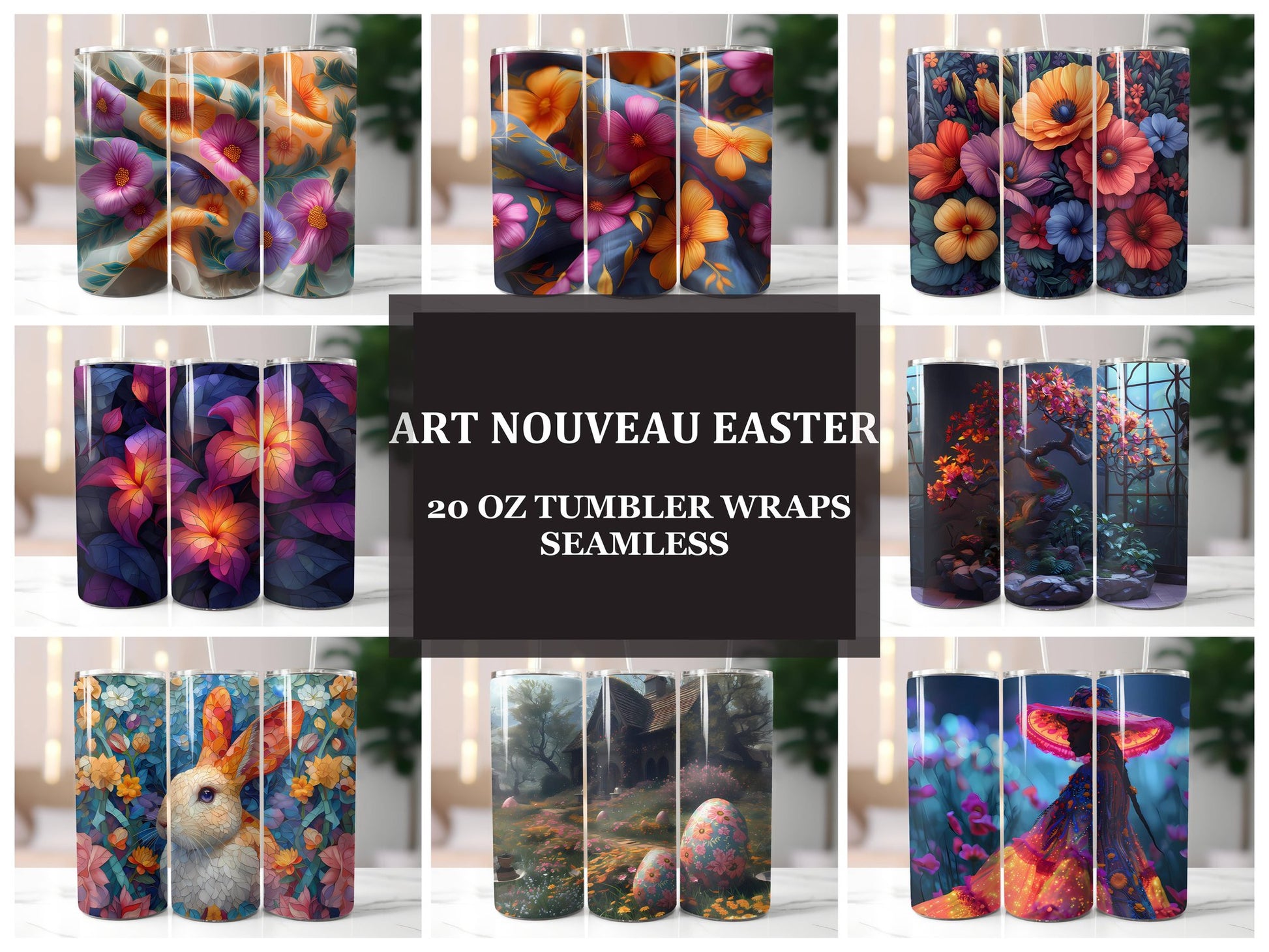 Art Nouveau Easter 3 Tumbler Wrap - CraftNest