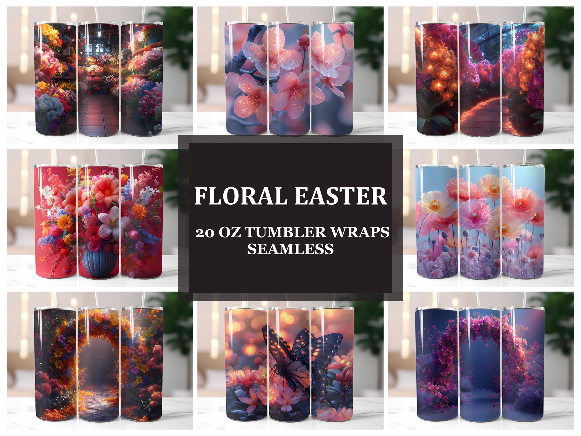 Floral Easter 4 Tumbler Wrap - CraftNest